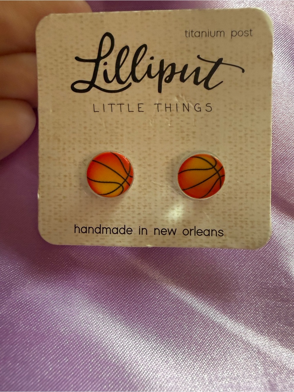 Orange Basketball Stud Earrings
